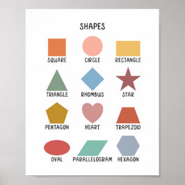 2 Dimension Formen farbenfrohe Minimalistische Bil Poster