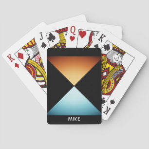 2 Dreiecke Geometrisches Design, Name oder Meldung Spielkarten