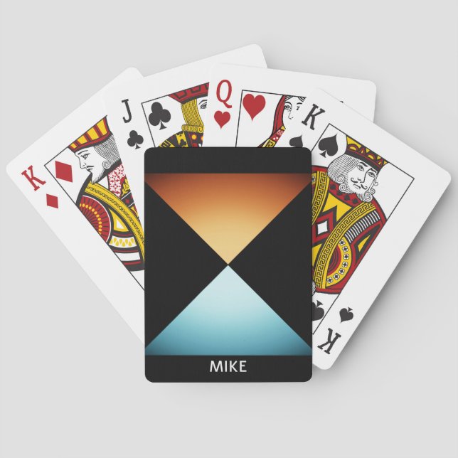 2 Dreiecke Geometrisches Design, Name oder Meldung Spielkarten (Rückseite)