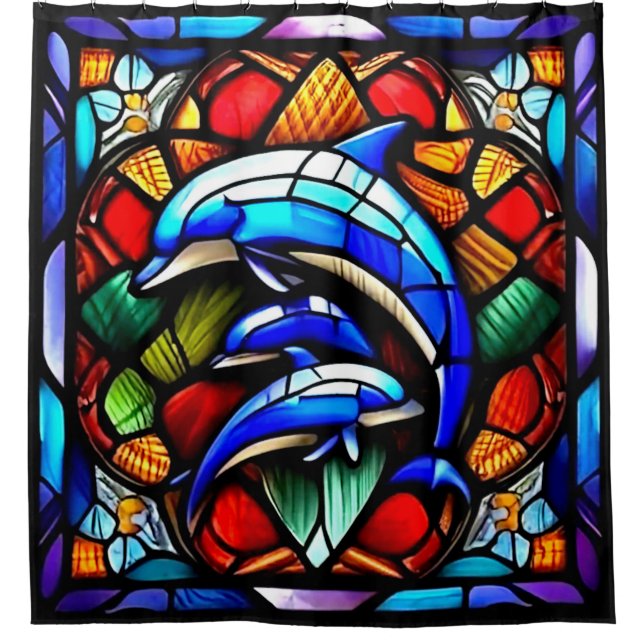 2-Duschvorhang aus verkleidetem Glas Duschvorhang (Vorderseite)