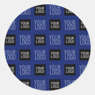 2 Einfaches mehrfaches Logo Navy Blue Runder Aufkleber