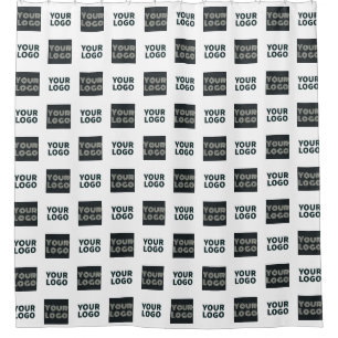 2 Einfaches mehrfaches Logo weiß Duschvorhang