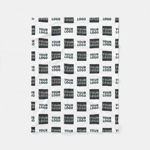 2 Einfaches mehrfaches Logo weiß Fleecedecke