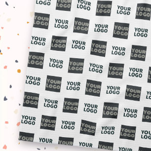 2 Einfaches mehrfaches Logo   weiß Geschirrtuch