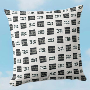 2 Einfaches mehrfaches Logo   weiß Kissen