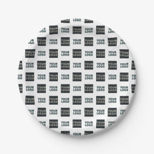 2 Einfaches mehrfaches Logo   weiß Pappteller