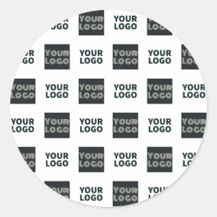 2 Einfaches mehrfaches Logo   weiß Runder Aufkleber