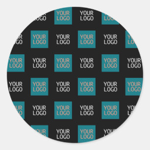 2 Einfaches mehrfaches Logo weiß Runder Aufkleber