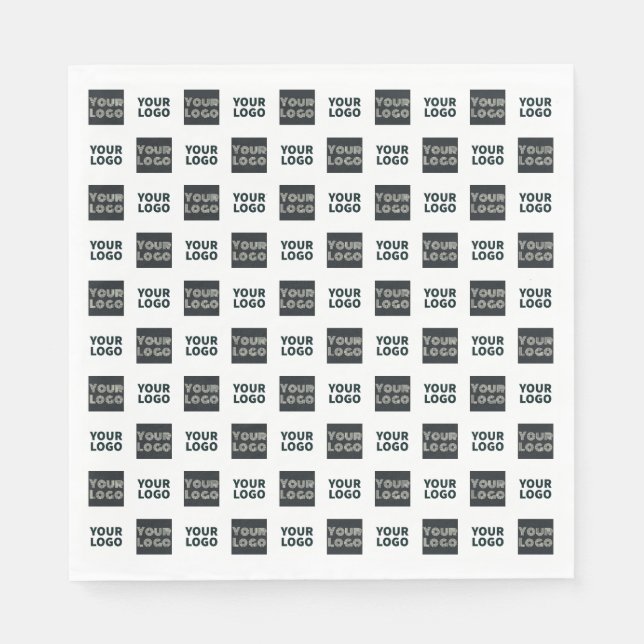 2 Einfaches mehrfaches Logo | weiß Serviette (Vorderseite)