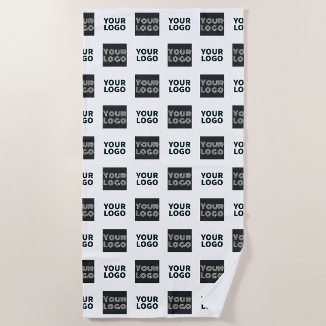 2 Einfaches mehrfaches Logo | weiß Strandtuch (Vorderseite)