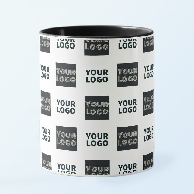 2 Einfaches mehrfaches Logo | weiß Tasse (Von Creator hochgeladen)