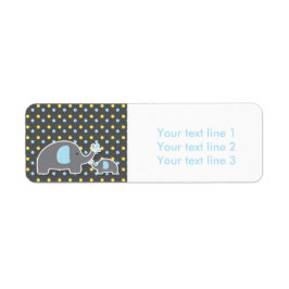 2 Elephants Baby Duwer Blue Modern Address Labels