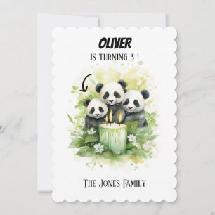 2 Eltern 1 Kind - Aquarellfarben Familie Geburtsta Einladung
