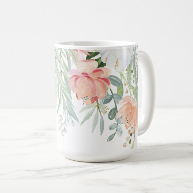 #2 erblassen das Blumen Pfirsich-weises Tasse (VorderseiteRechts)