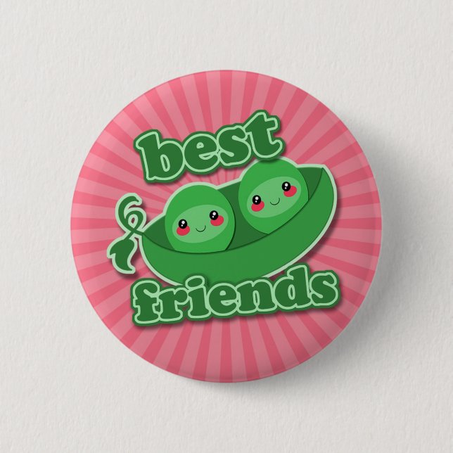 2 ERBSEN-BESTE FREUNDE BUTTON (Vorderseite)