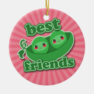2 ERBSEN-BESTE FREUNDE KERAMIKORNAMENT