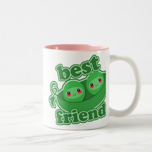 2 ERBSEN-BESTE FREUNDE ZWEIFARBIGE TASSE (Rechts)