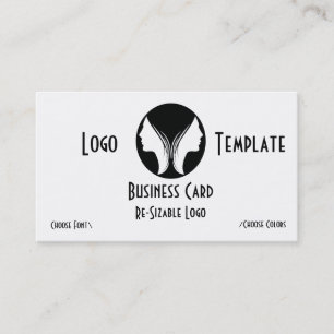 2 Faces Logo Butterfly Business Card Visitenkarte