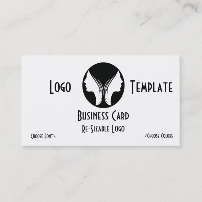 2 Faces Logo Butterfly Business Card Visitenkarte (Vorderseite)