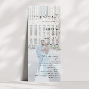 2 Fading Fotos Romantic Heart Script Chic Hochzeit Programm
