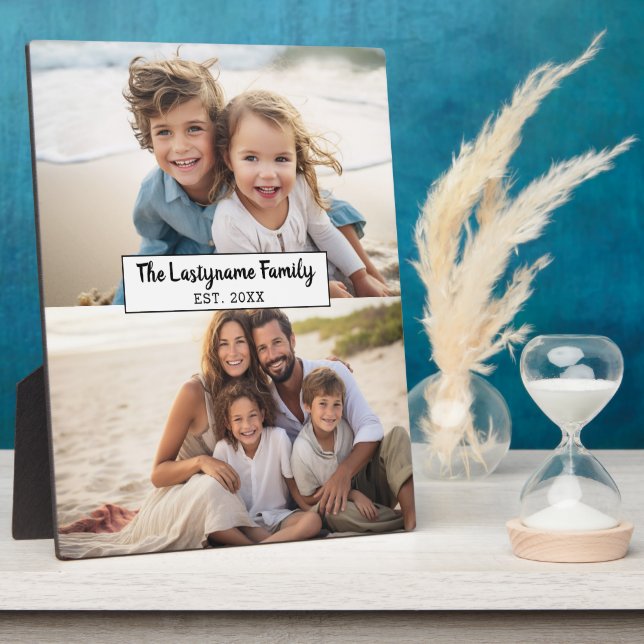 2 Familienname für FotoCollage - Horizontale Bilde Fotoplatte (Seite)