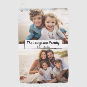 2 Familienname für FotoCollage - Horizontale Bilde Golfhandtuch