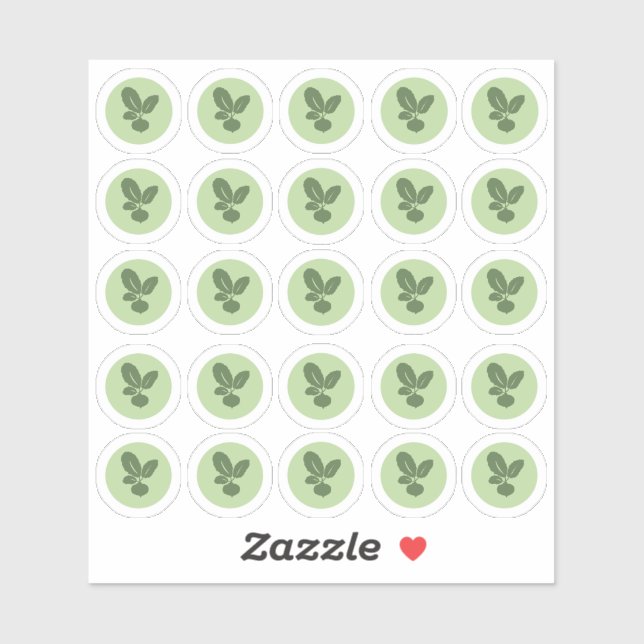 2-Farbige vegetarische Aufkleber (Blatt)