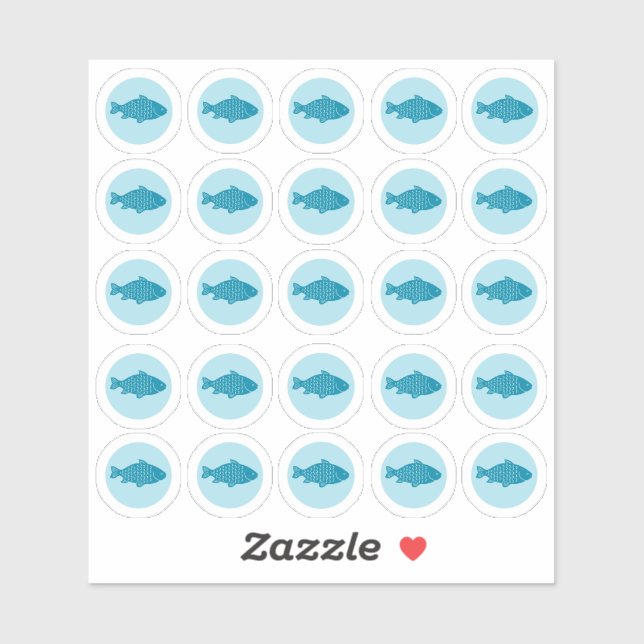 2-farbiger Fischaufkleber zur Wahl des Mahls Aufkleber (Blatt)