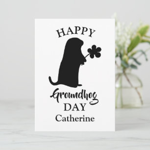 2. Februar   Happy Groundhog Day Personalisiert Na Feiertagskarte