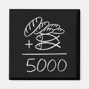 2 Fische 5 Brote Jesus speist die 5000 christlich Magnet