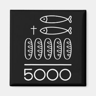 2 Fische 5 Brote Jesus speist die 5000 christlich Magnet