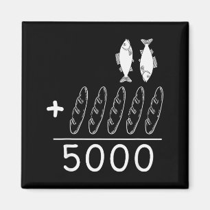 2 Fische 5 Brote Jesus speist die 5000 Christliche Magnet