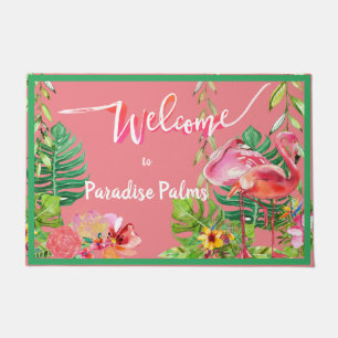2 Flamingo Paradise Beach House Doormat Fußmatte