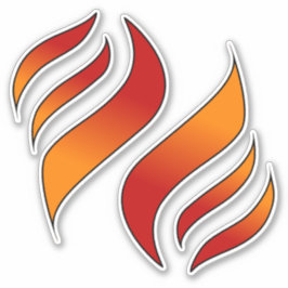 2 Flammenzungen (nach verlassen) Aufkleber