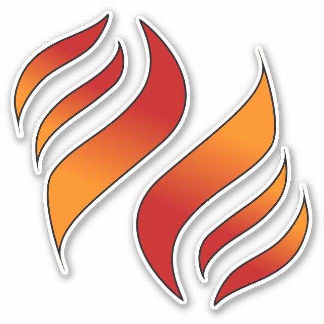 2 Flammenzungen (nach verlassen) Aufkleber (Vorderseite)