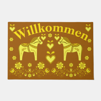 2 Folk Friesian, gold/bronze Willkommen Fußmatte