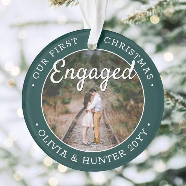 2 Foto 1. Weihnachten Verlobt Elegant Grün Weiß Ornament (Von Creator hochgeladen)