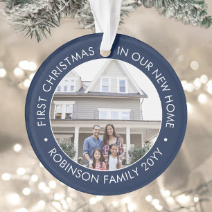 2 Foto 1 Weihnachtsbaum Navy Blue White Ornament