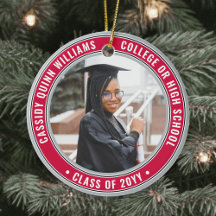 2 Foto Abschluss Elegantes Rotes Grau Schwarz & We