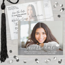 2 Foto-Abschluss Moderne Schrift Save-the-Date
