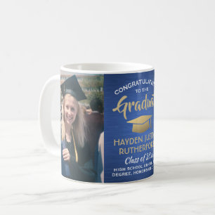 2 Foto Abschluss Pinselblau und weiß Kaffeetasse