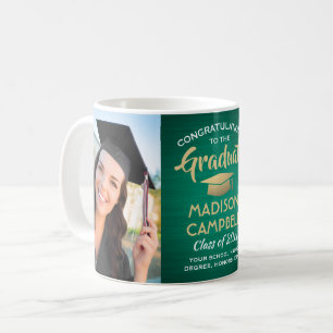 2 Foto-Abschlussdiplom gebürstet grün, gold und we Kaffeetasse