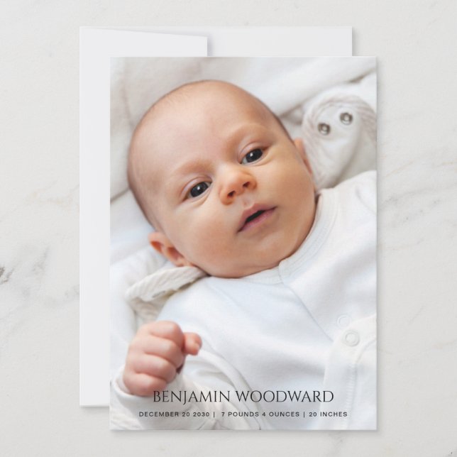 2 Foto Baby Birth Ankündigung (Vorderseite)