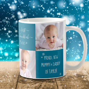 2 Foto Baby First Hanukkah Junge Mutter und Vater  Kaffeetasse