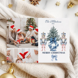 2 Foto Blau Chinoiserie Nussknacker Weihnachten