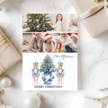 2 Foto Blaue Chinoiserie Nussknacker Weihnachten