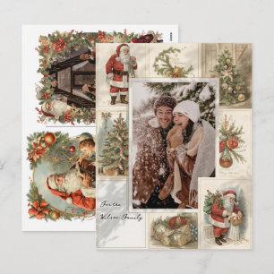 2 Foto Collage Frohe Weihnachten Vintage Feiertag