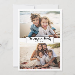 2 Foto-Collage mit Text für Familienname Feiertagskarte