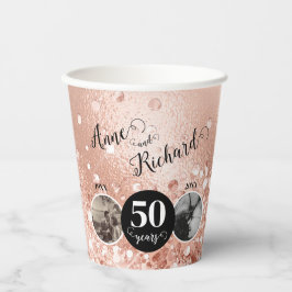 2 Foto Dann und jetzt JEDES JAHR Hochzeit Jubiläum Pappbecher