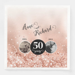 2 Foto Dann und jetzt JEDES JAHR Hochzeit Jubiläum Serviette